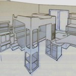 Aménagement, agencement, chambre d`ado perspective projet